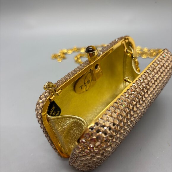 NWT J Tiras Gold Crystal Crossbody Purse/clutch - Picture 5 of 10